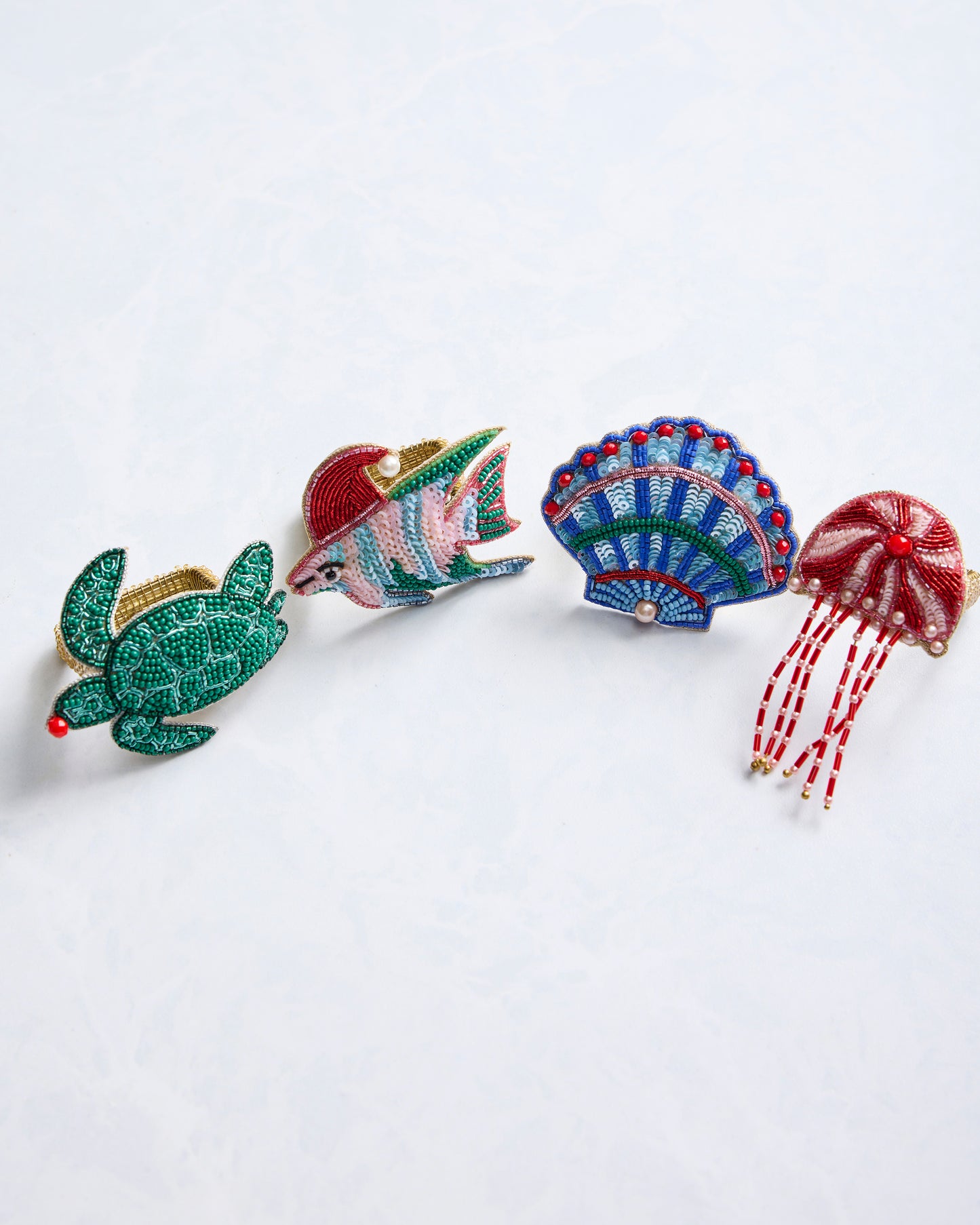 Merry Mermen - Napkin Ring Set Of 4 - Multi - Printfresh