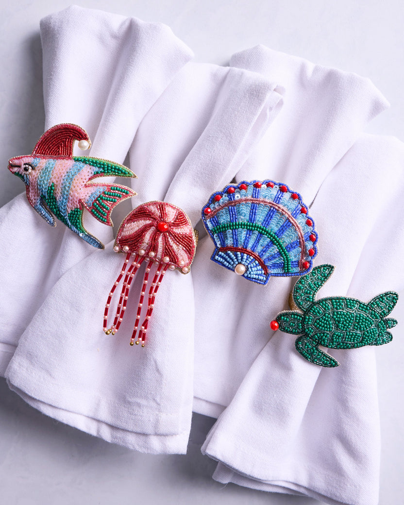 Merry Mermen - Napkin Ring Set Of 4 - Multi - Printfresh