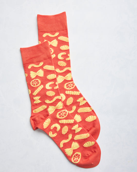 DELETE Orange Combo - Pasta Crew Socks - Printfresh