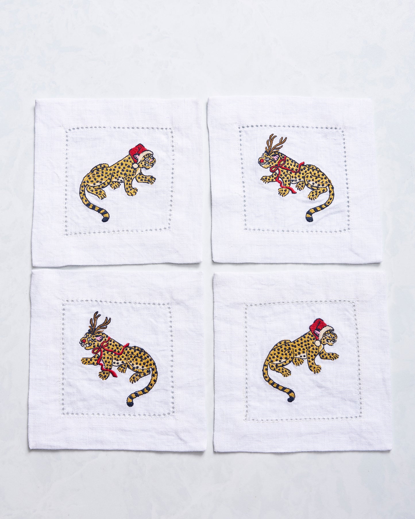 Very Merry Bagheera - Set of 4 Cocktail Napkins - Mistletoe - Printfresh