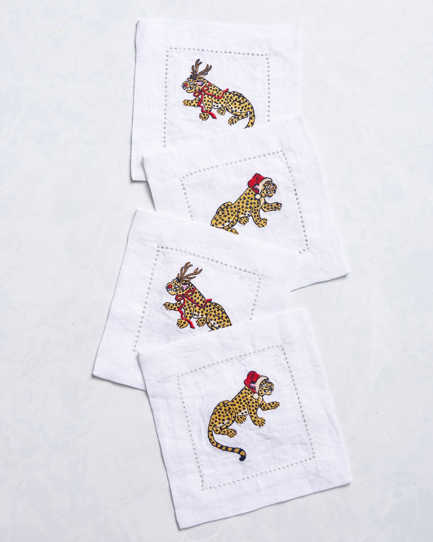 Very Merry Bagheera - Set of 4 Cocktail Napkins - Mistletoe - Printfresh
