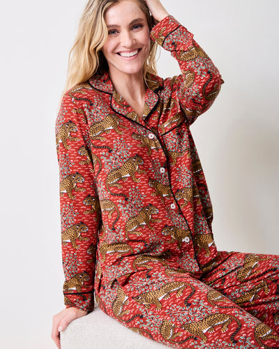 Bagheera - Organic Pima Modal Knit Long PJ Set - Scarlet