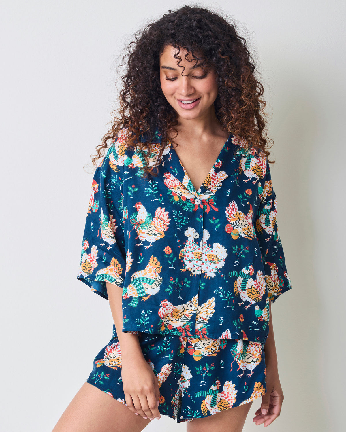 Holiday Hens - Eco Satin Sweet Dreams Set - Winter Night
