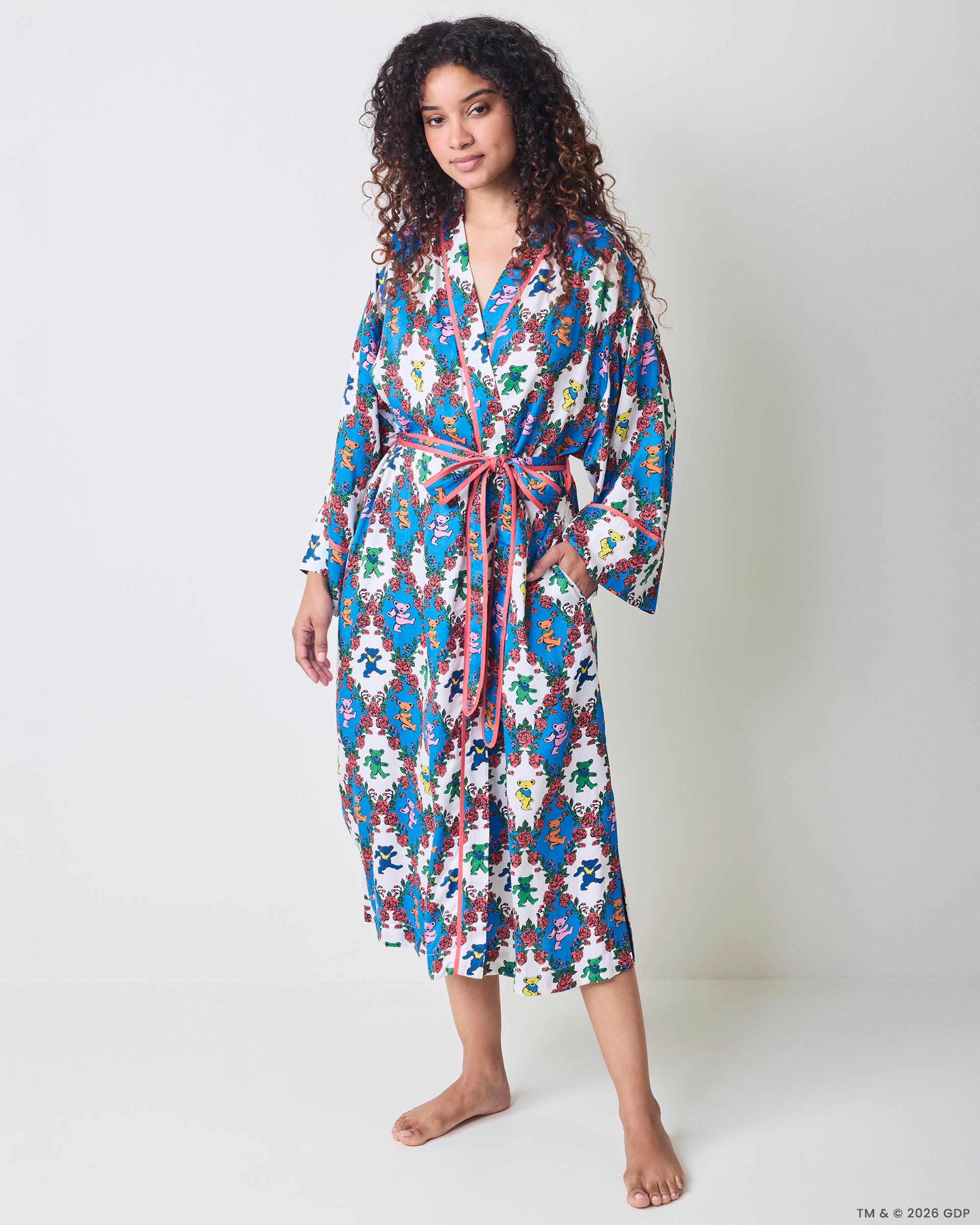 Wandering Rose - Eco Satin Robe - Palo Alto – Printfresh