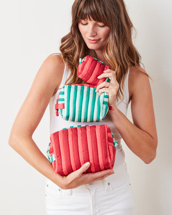 Holiday Stripes - Three's Best Pouch Set - Spearmint & Peppermint - Printfresh