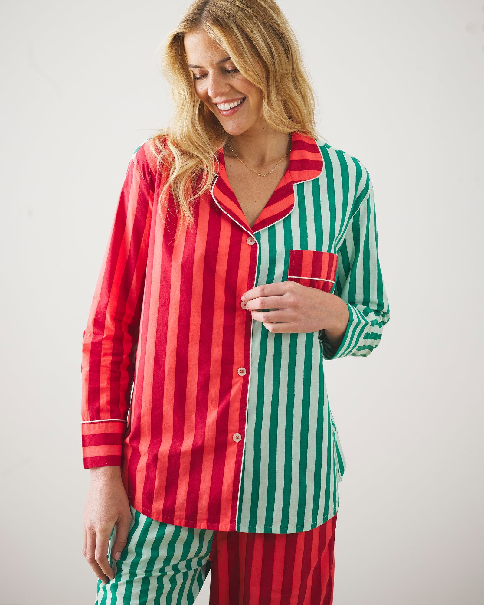 Holiday Stripes - Long PJ Set - Spearmint & Peppermint - Printfresh