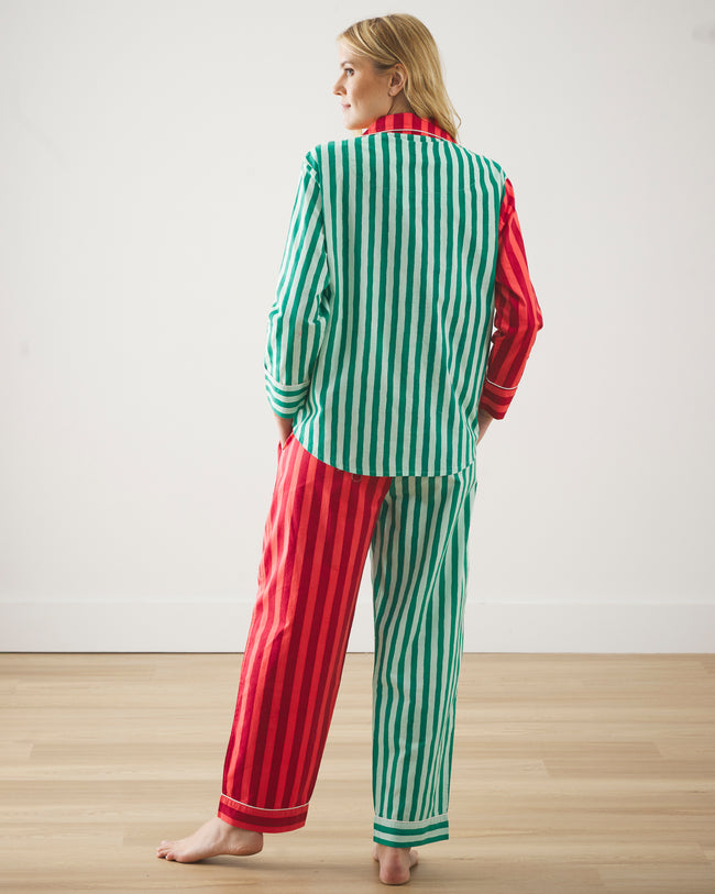 Holiday Stripes - Long PJ Set - Spearmint & Peppermint - Printfresh