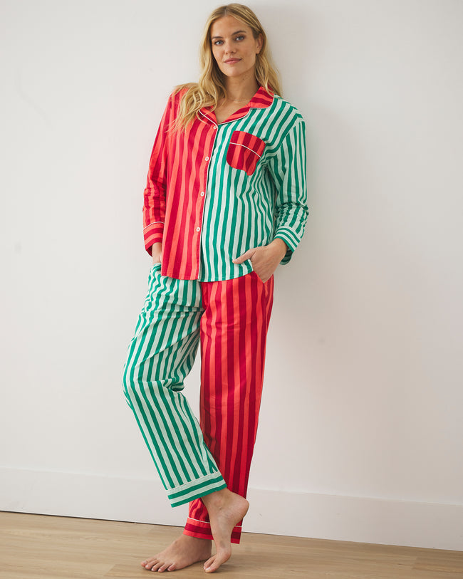 Holiday Stripes - Long PJ Set - Spearmint & Peppermint - Printfresh