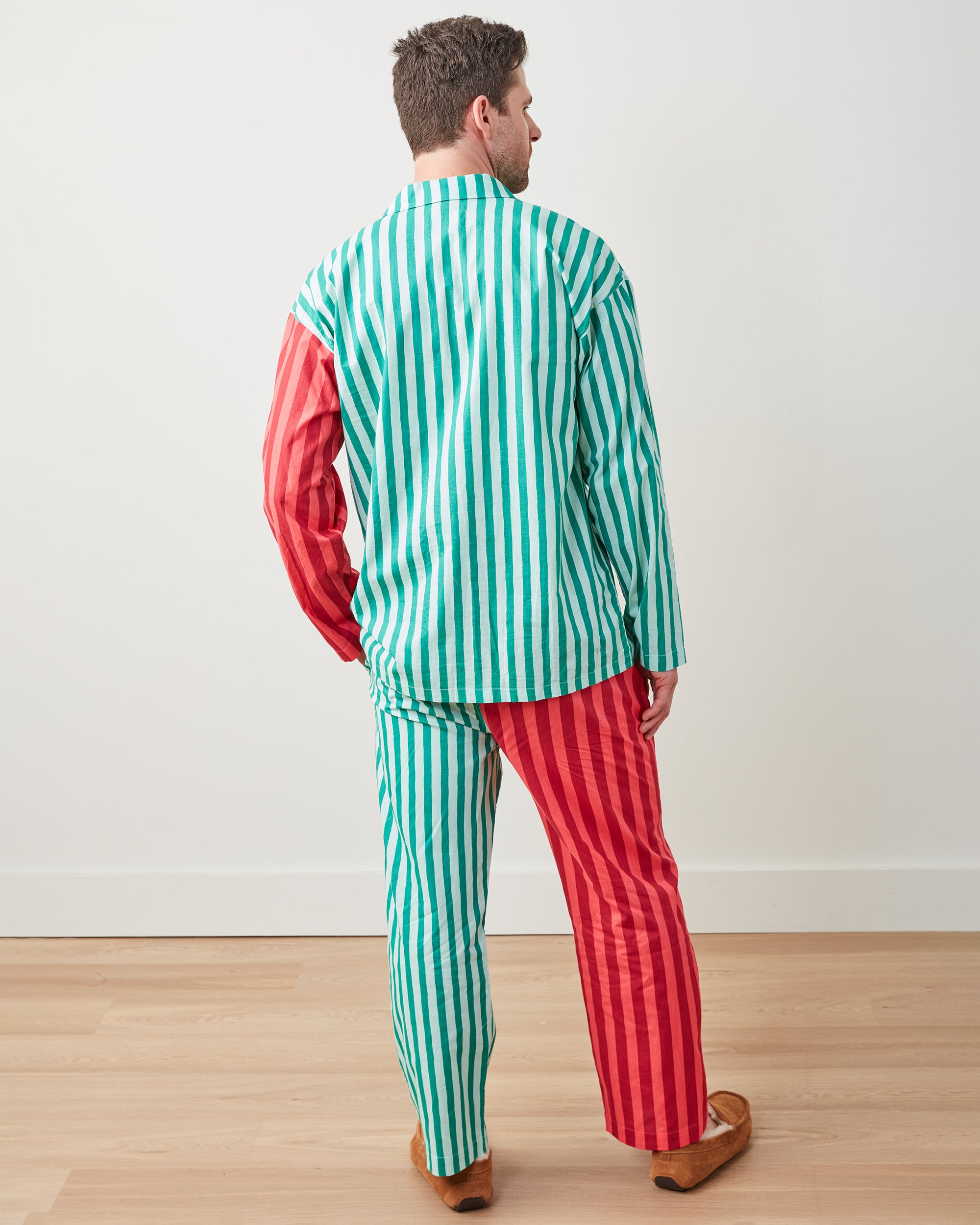 Holiday Stripes - Men's Long PJ Set - Spearmint & Peppermint - Printfresh