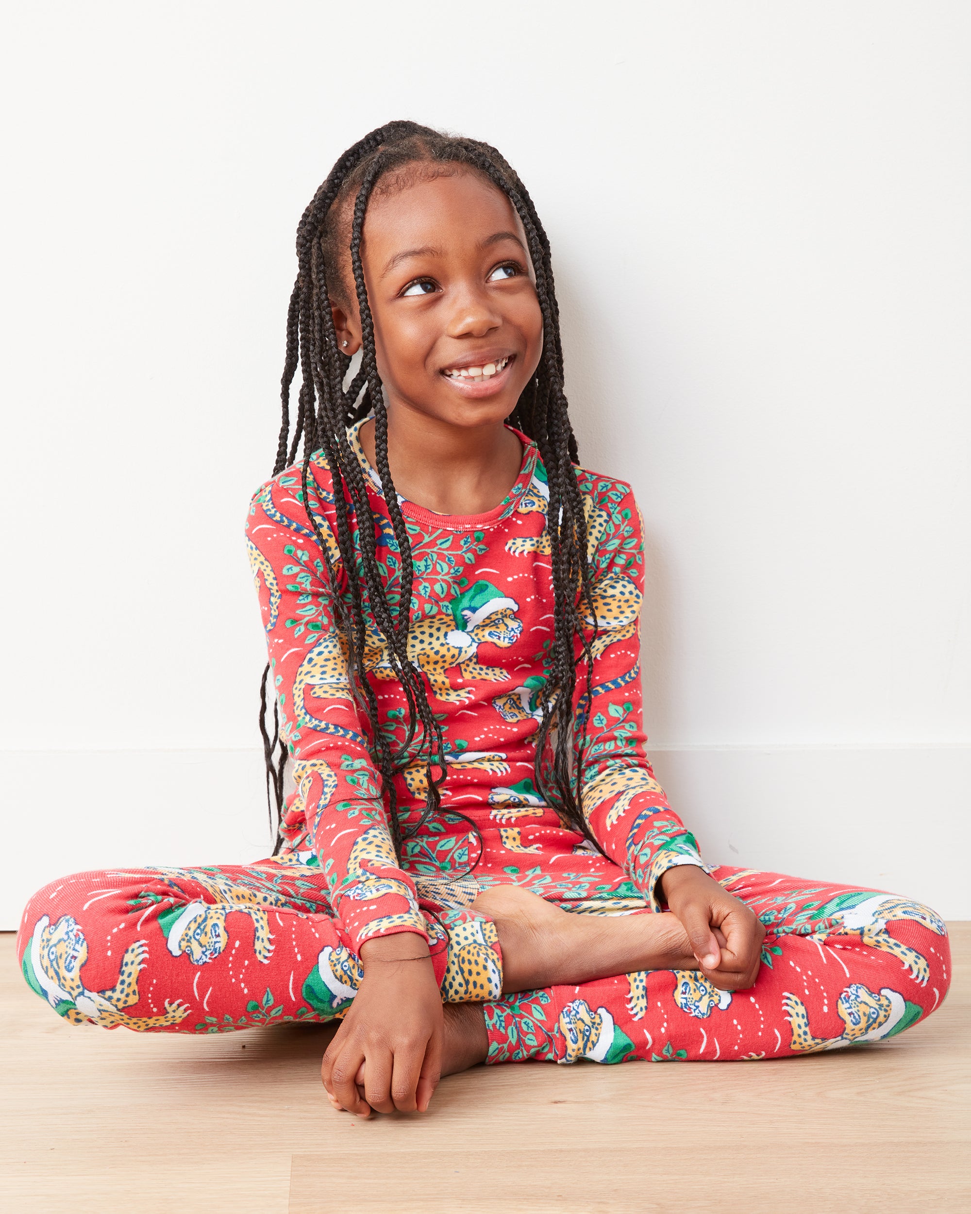 Holly Jolly Bagheera - Kids PJ Set - Ruby - Printfresh