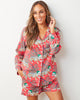 Holly Jolly Bagheera - Flannel Long Sleeve Top & Shorts Set - Ruby - Printfresh