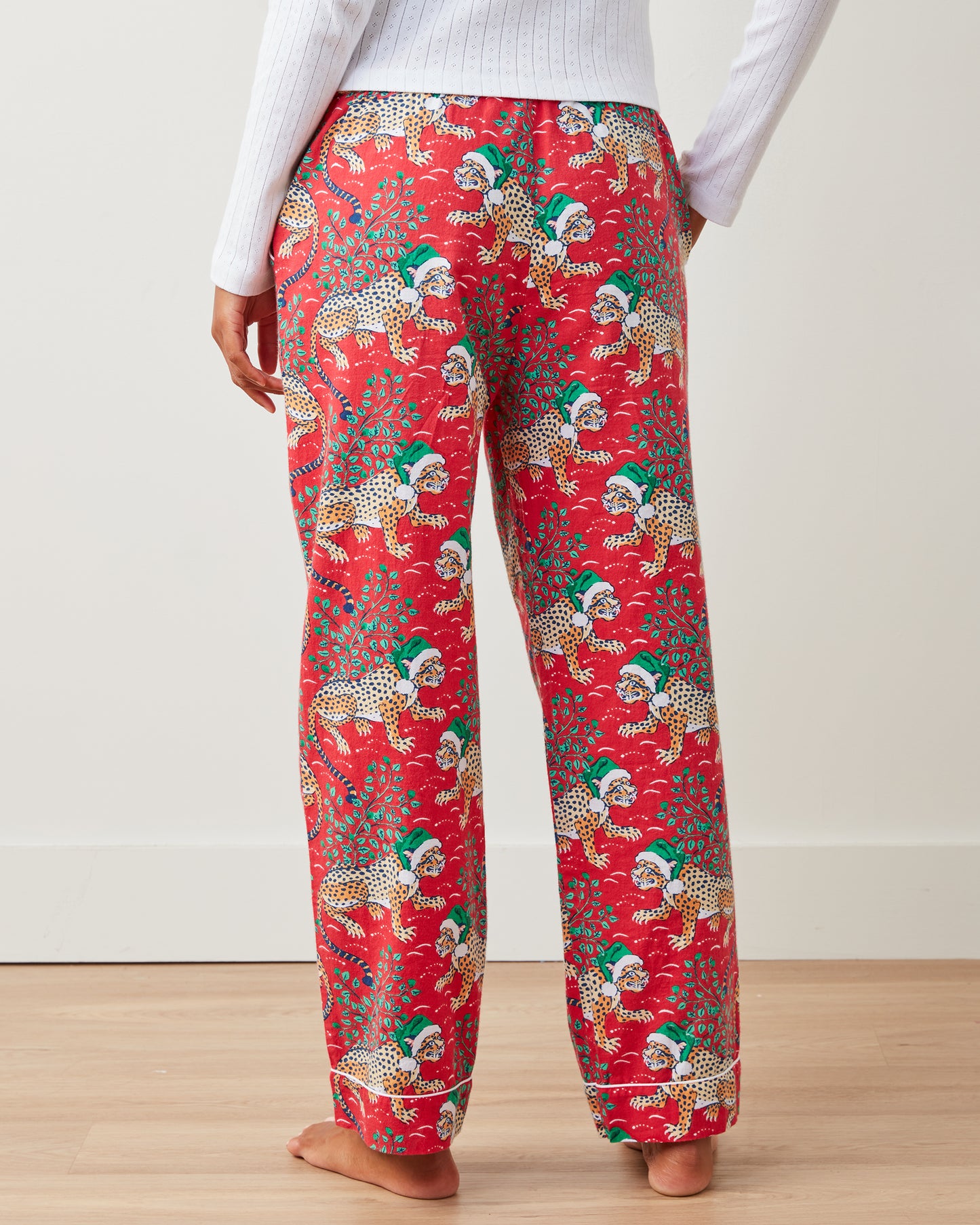 Holly Jolly Bagheera - Lightweight Flannel PJ Pants - Ruby - Printfresh