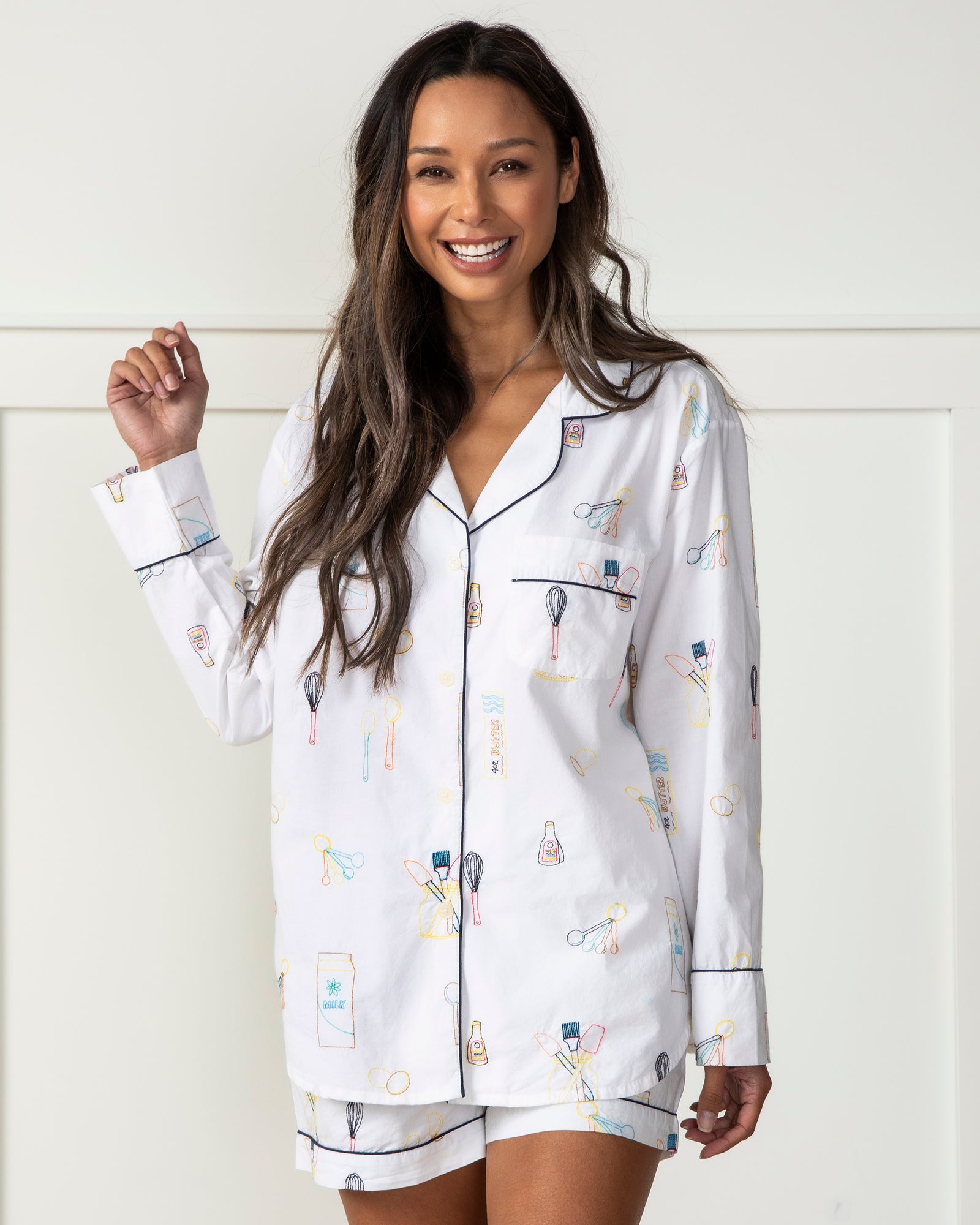 Home Chef - Long Sleeve Top & Shorts Set - Cloud - Printfresh