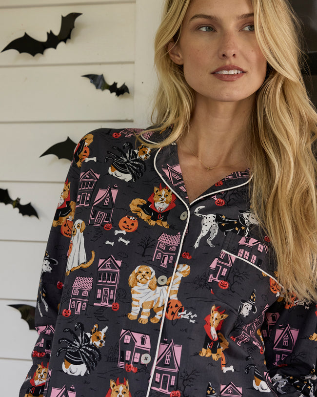 Howloween Night - Long PJ Set - Moon Rock - Printfresh