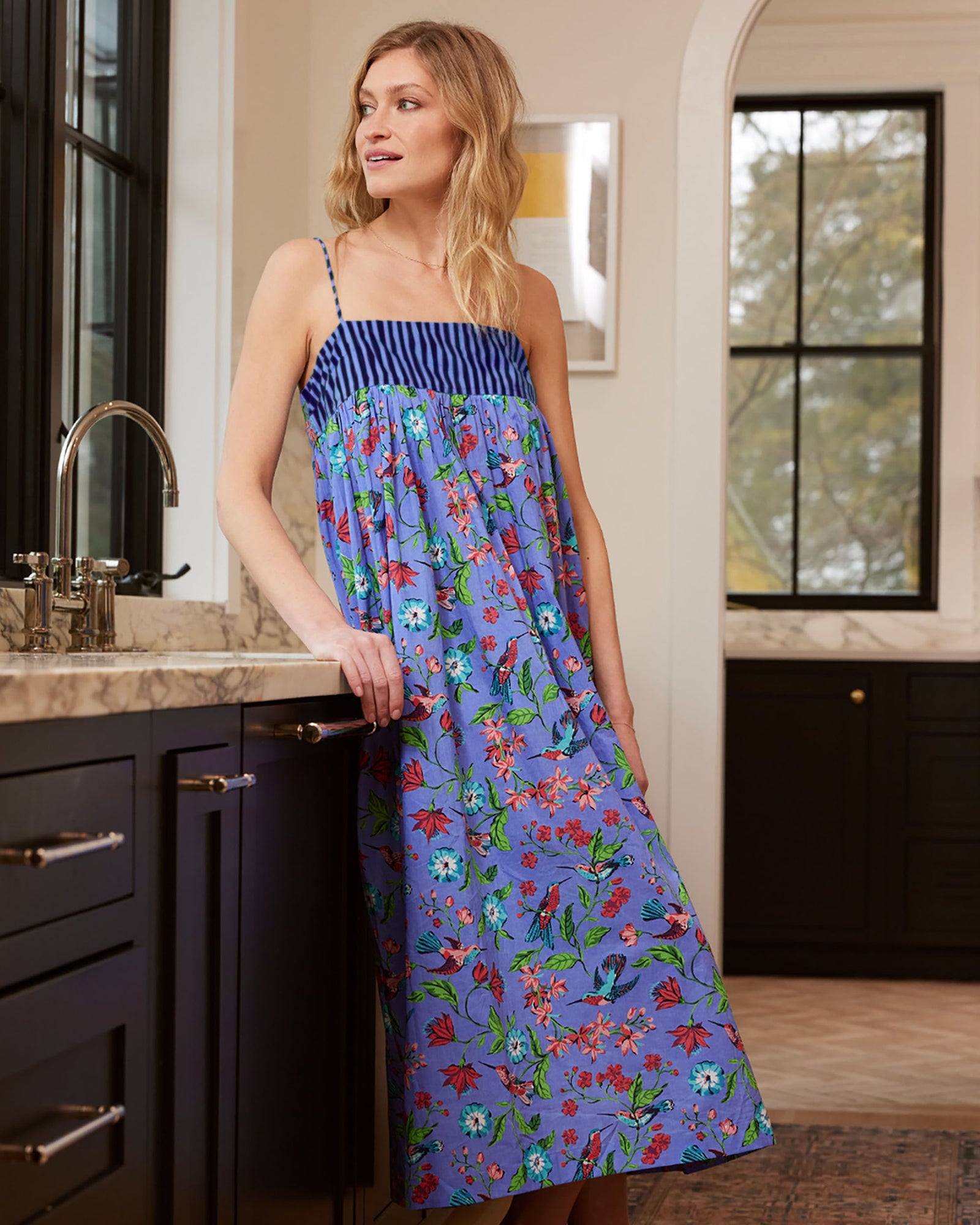 Hummingbird Haven - Daydream Nightgown - Crocus - Printfresh