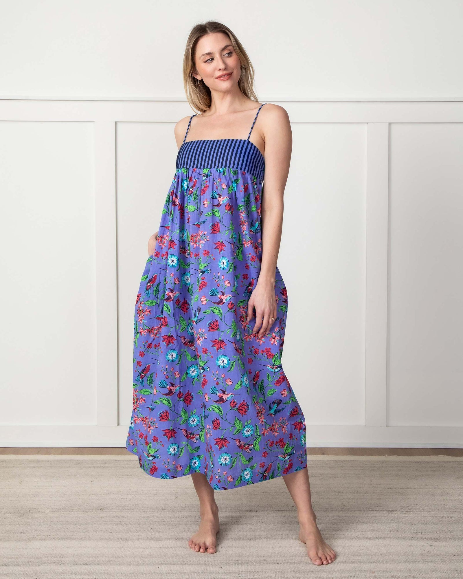 Hummingbird Haven - Daydream Nightgown - Crocus - Printfresh