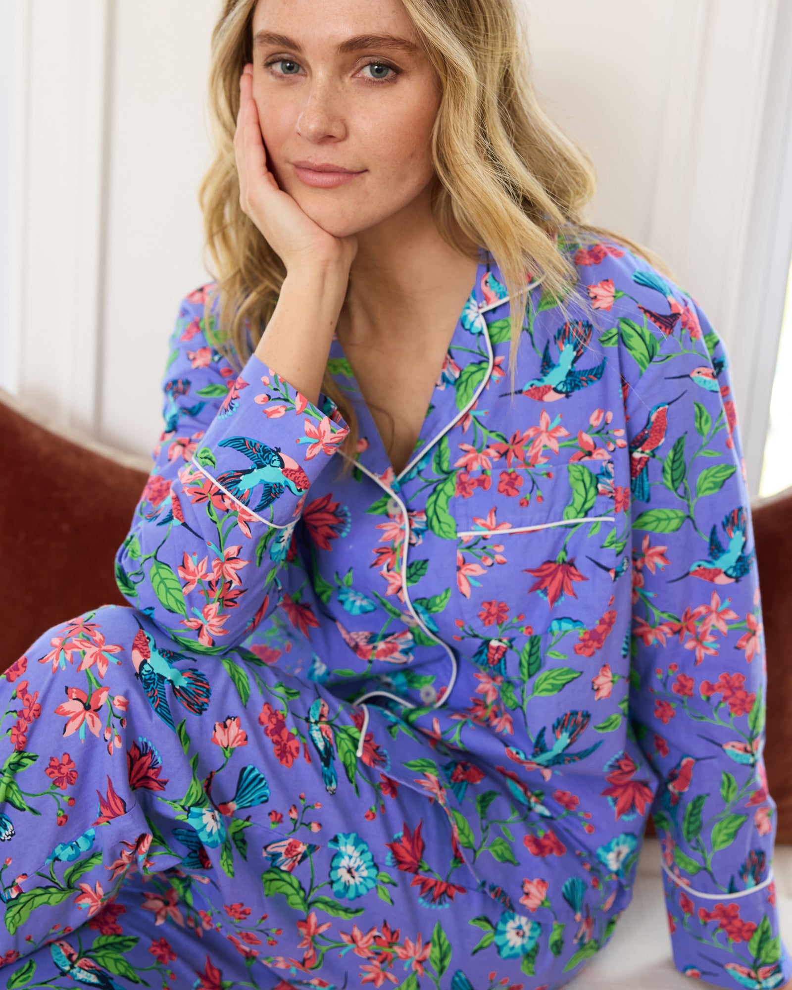 Hummingbird Haven - Tall Long PJ Set - Crocus - Printfresh