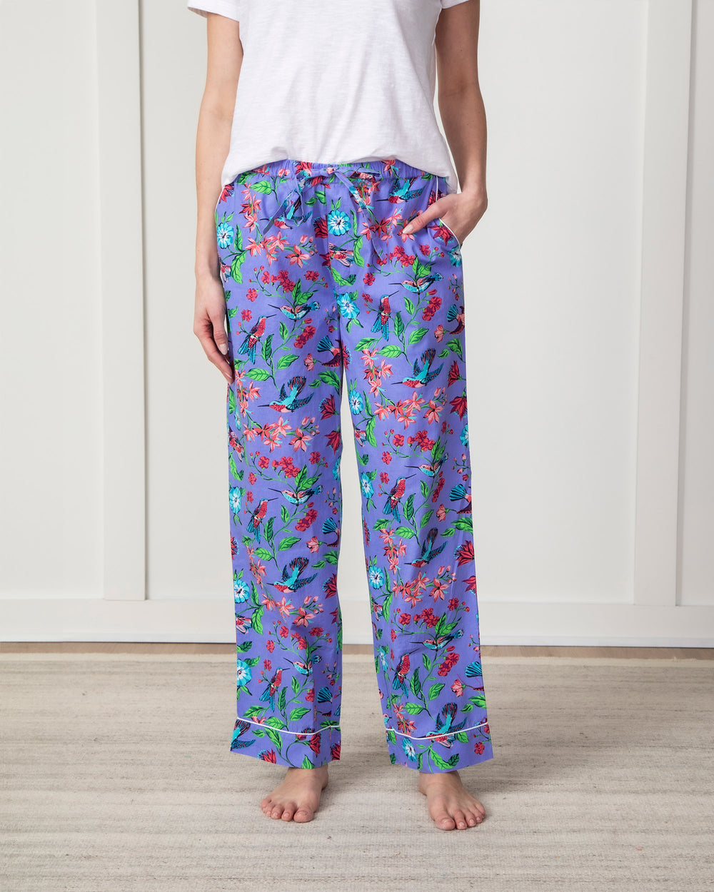 Hummingbird Haven - Pajama Pants - Crocus - Printfresh