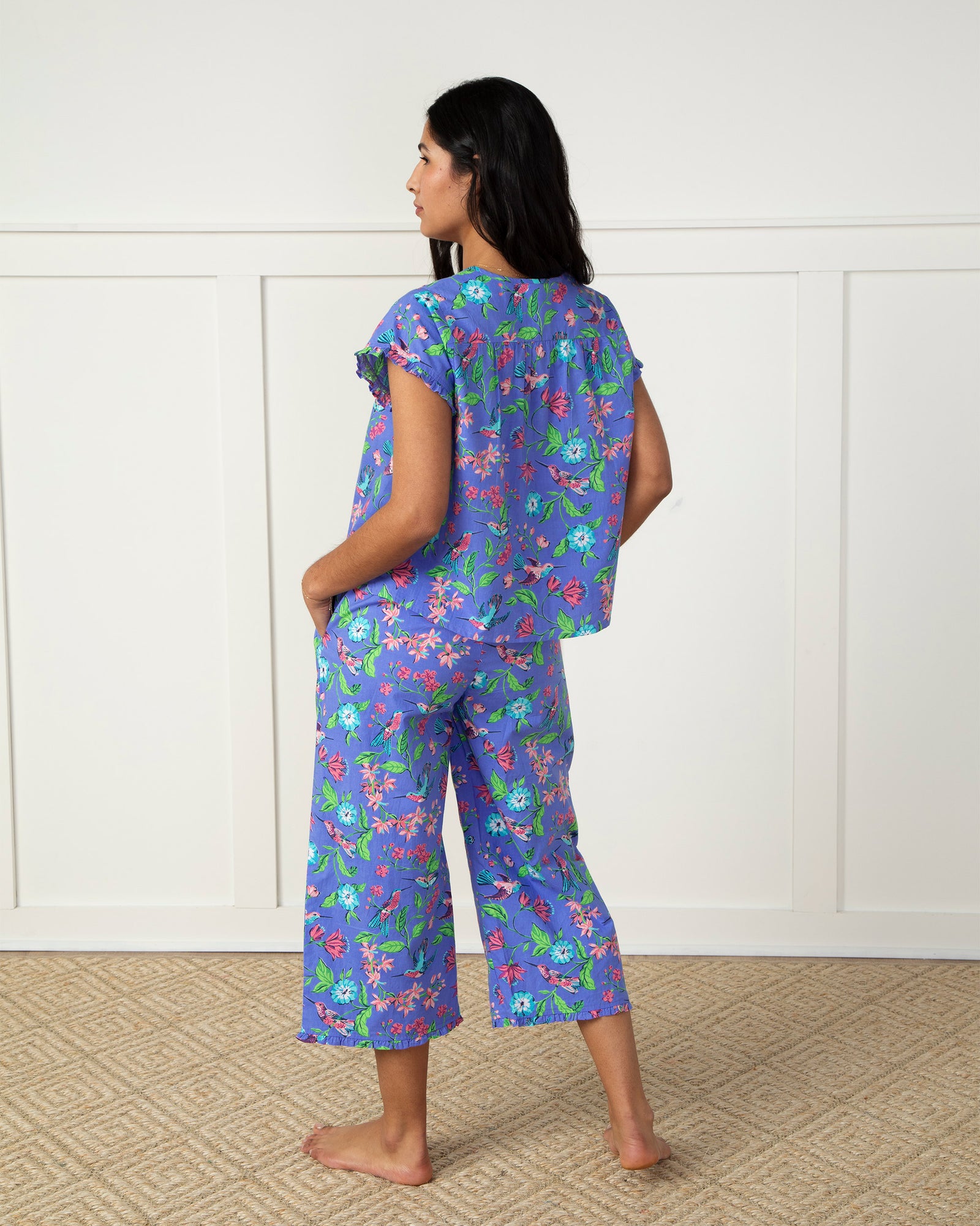 Hummingbird Haven - Pintuck Cropped Set - Crocus - Printfresh