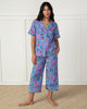 Hummingbird Haven - Short Sleeve Top & Cropped Pajama Pants Set + Gift Pouch - Crocus - Printfresh