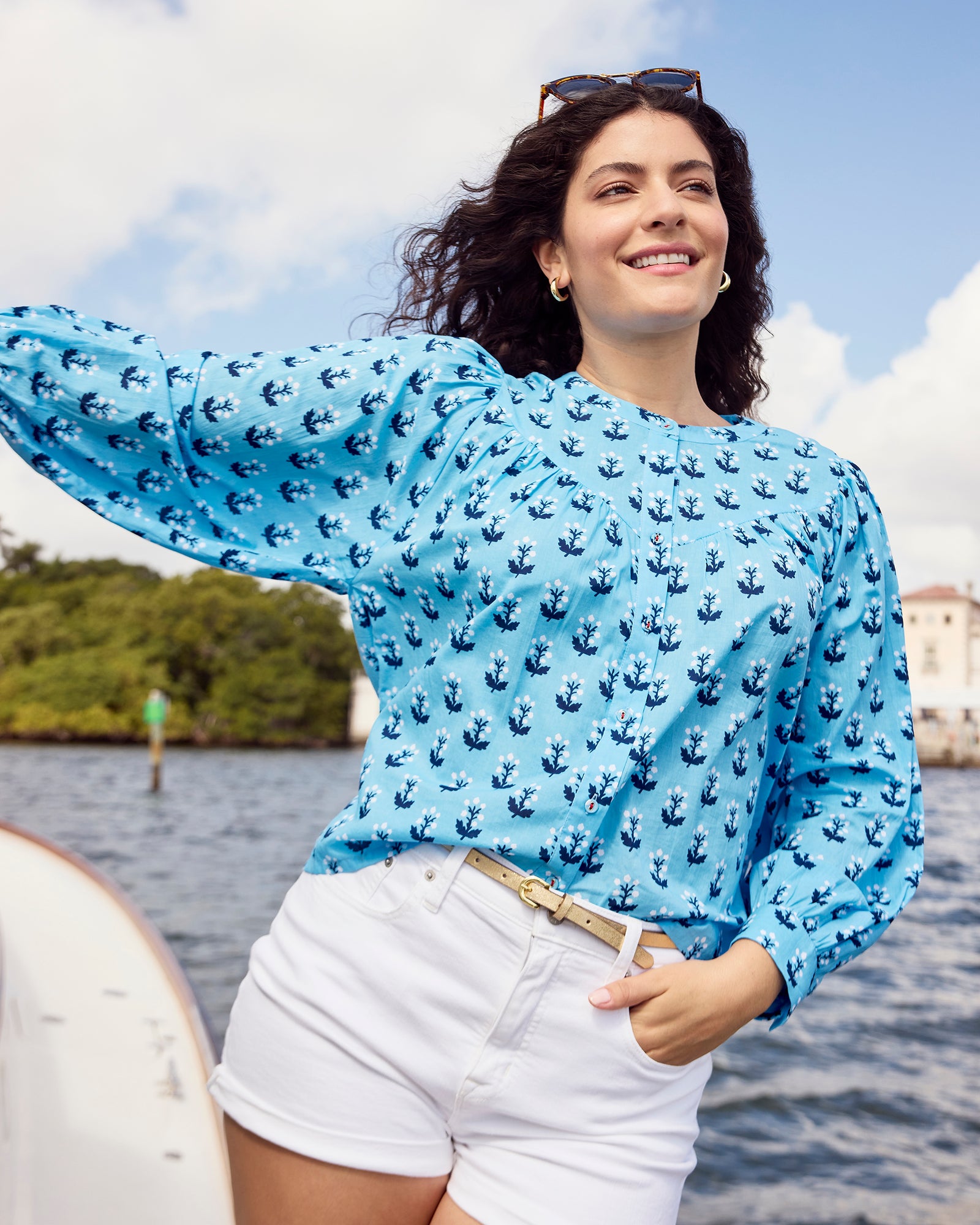 In Bloom - Birdie Blouse - Powder Blue - Printfresh