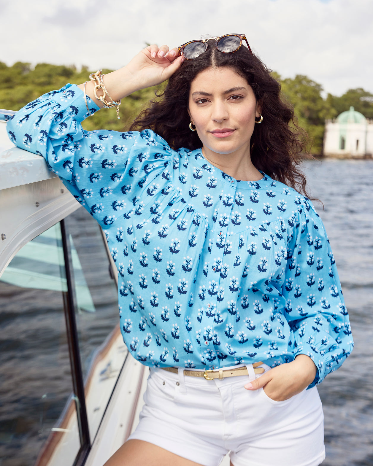 In Bloom - Birdie Blouse - Powder Blue - Printfresh