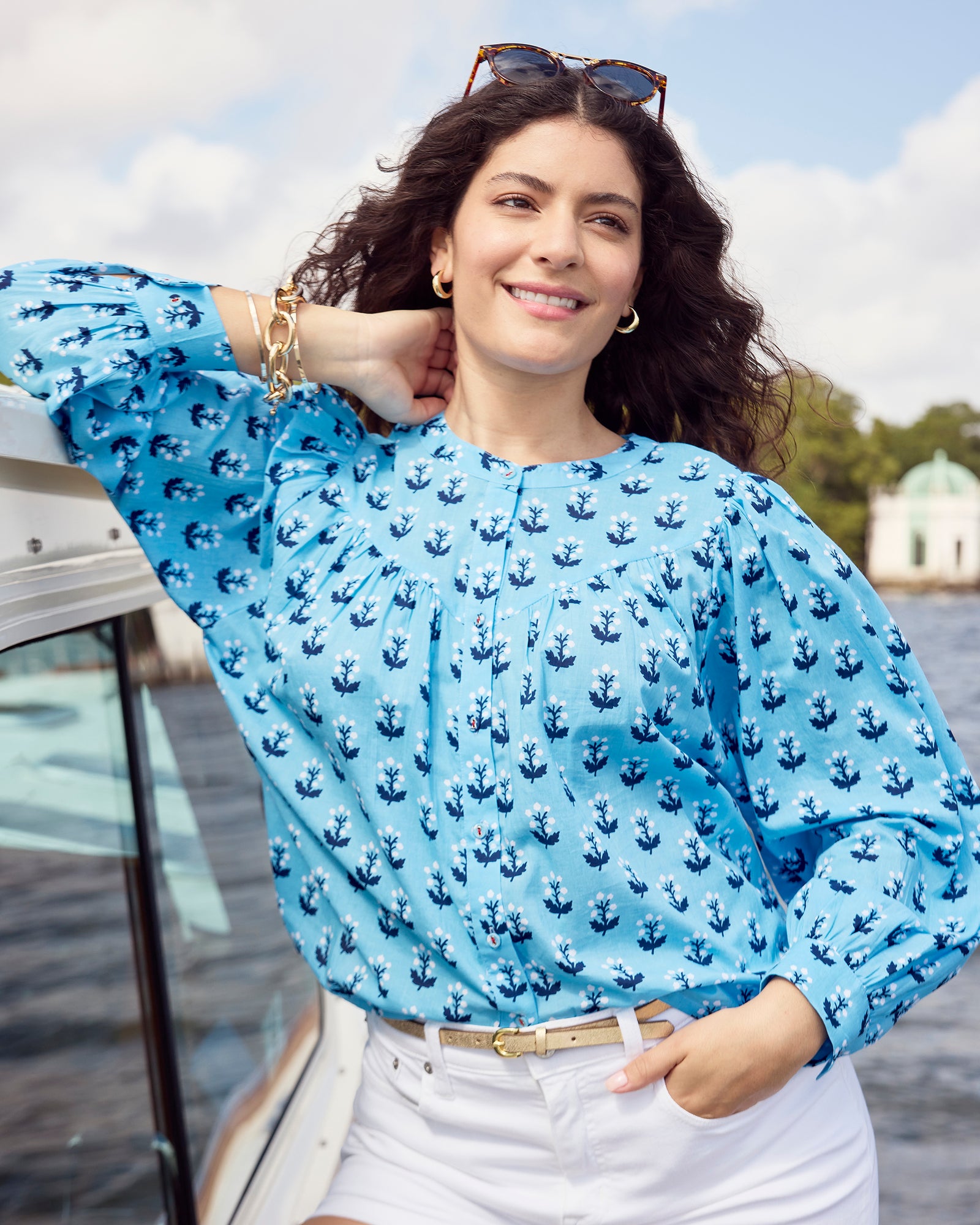 In Bloom - Birdie Blouse - Powder Blue - Printfresh