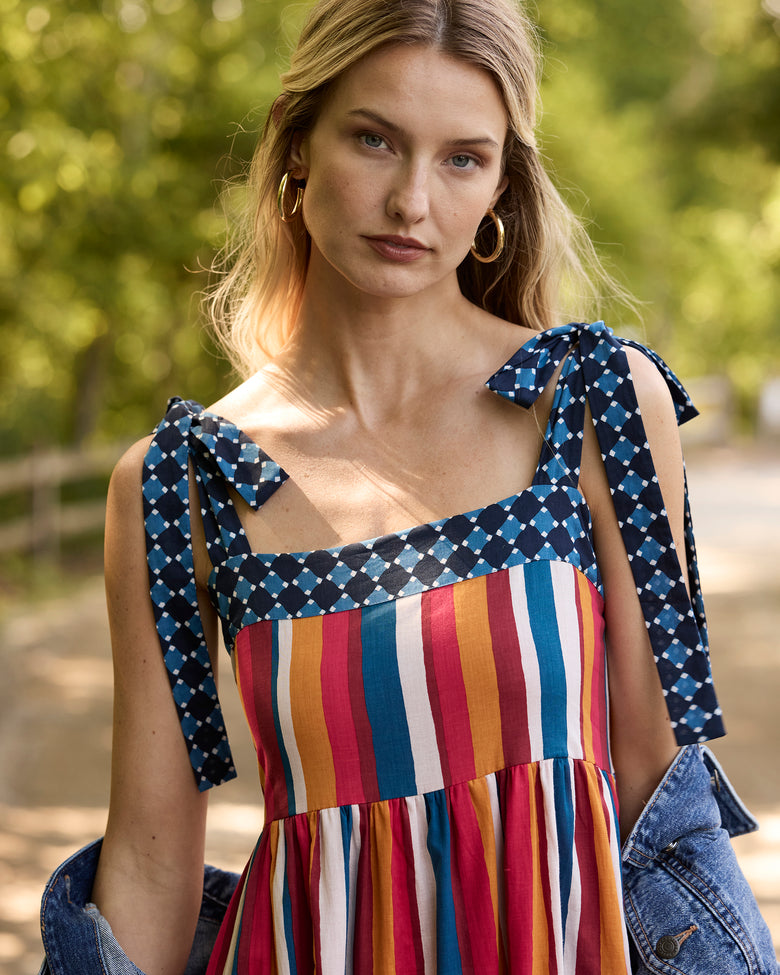 garnet dress In Season Stripes - Way Around Dress