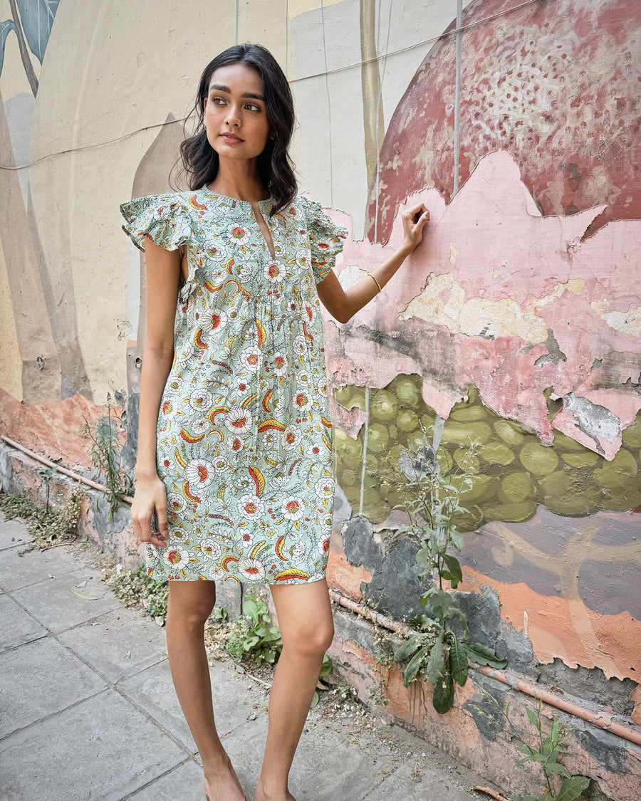 India Bloom - Royal Dress - Sage - Printfresh