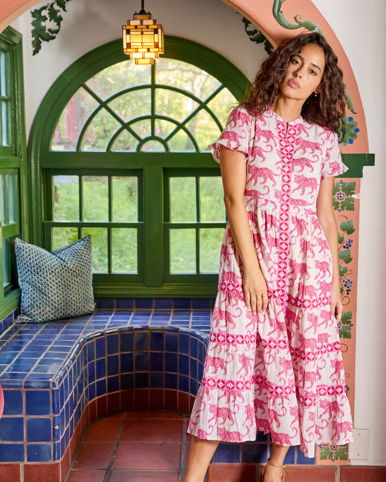 Cat Walk - Cornelia Dress - Coconut Cream - Printfresh