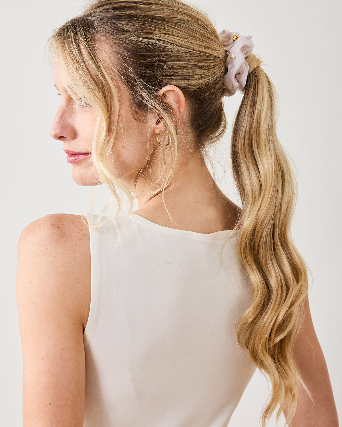 Ivory Pearl - Embellished Scrunchie - Printfresh