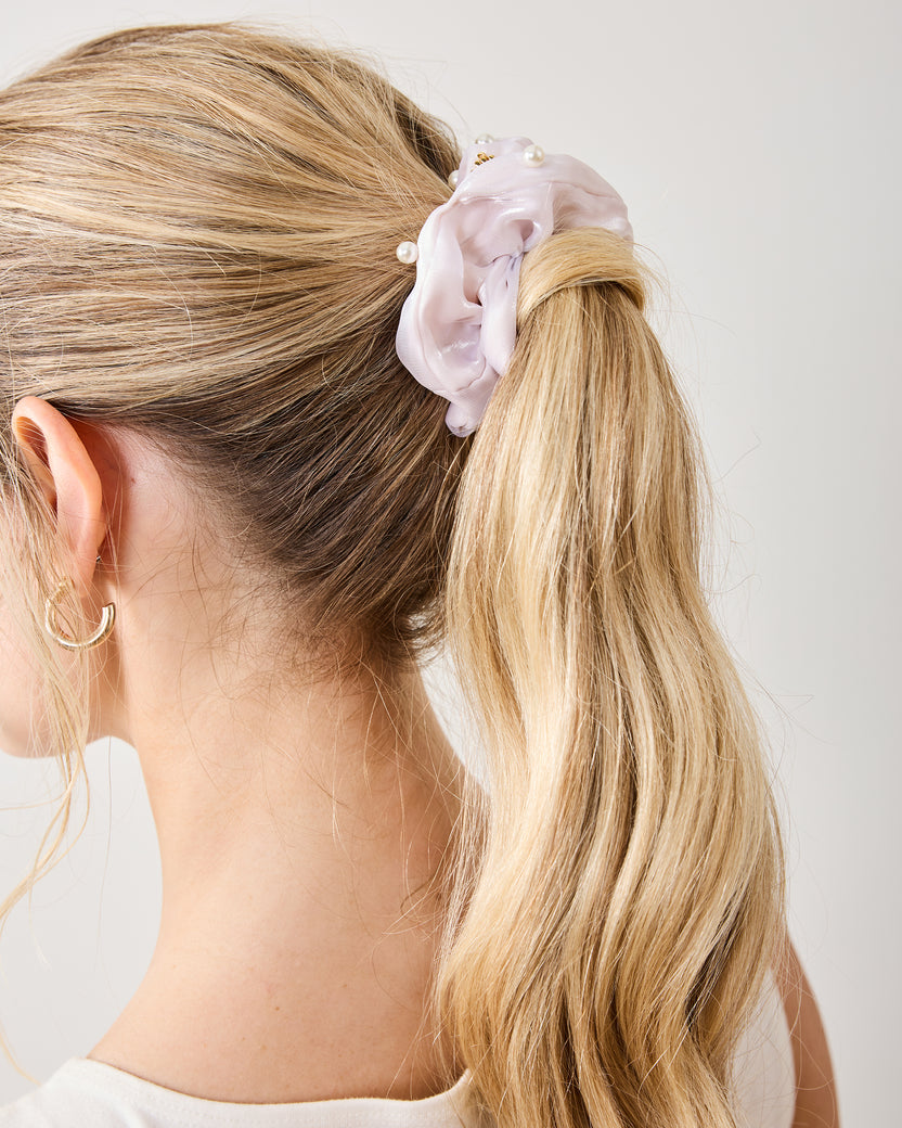 Ivory Pearl - Embellished Scrunchie - Printfresh
