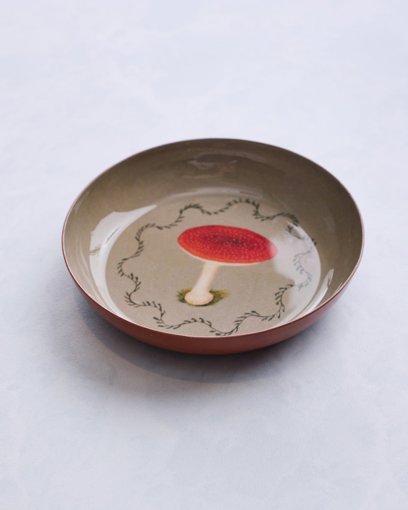 Mushroom - Round Enamel Dish - Roomytown Inc - Printfresh