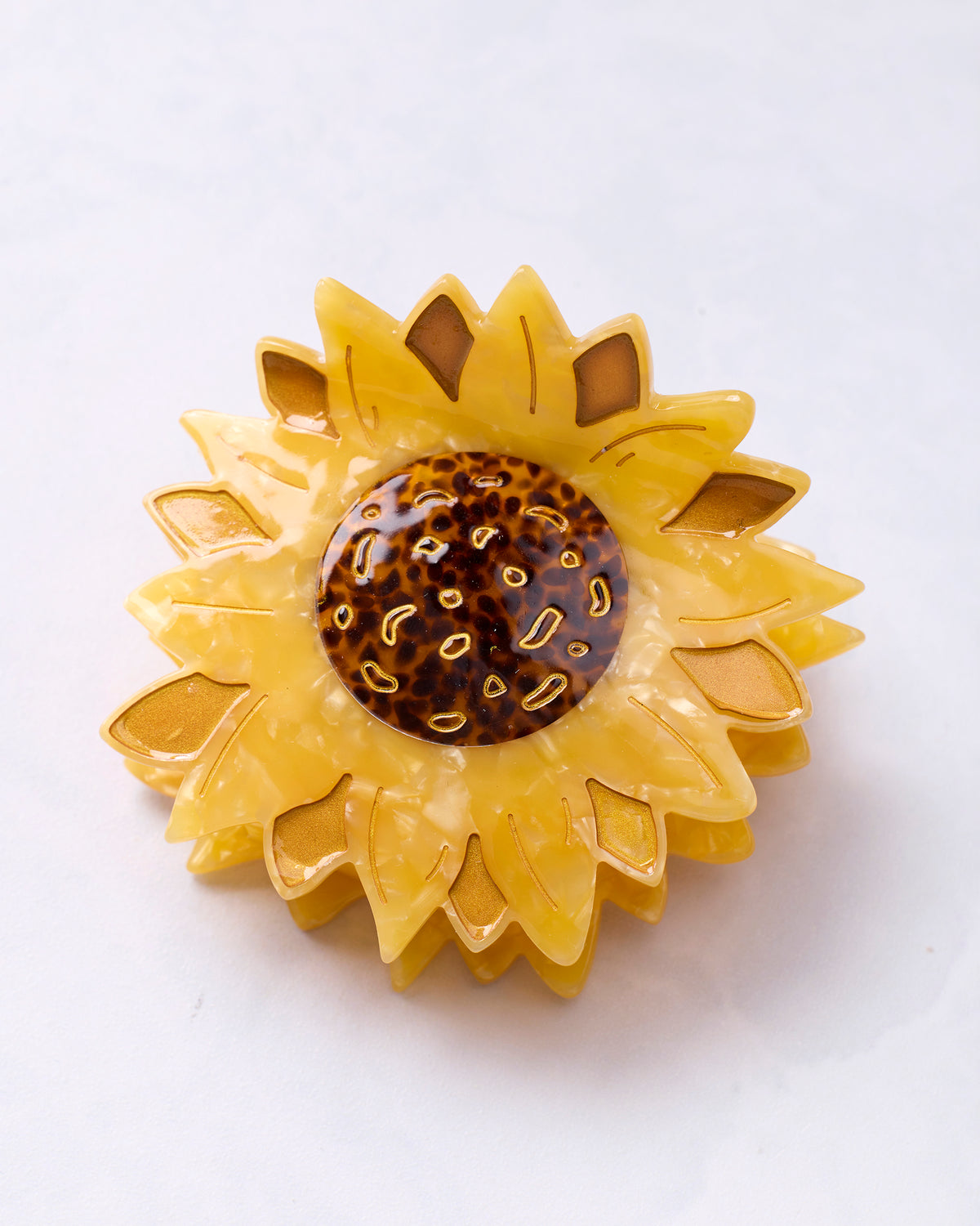 Sunflower - Hand-Painted Claw Hair Clip - Printfresh