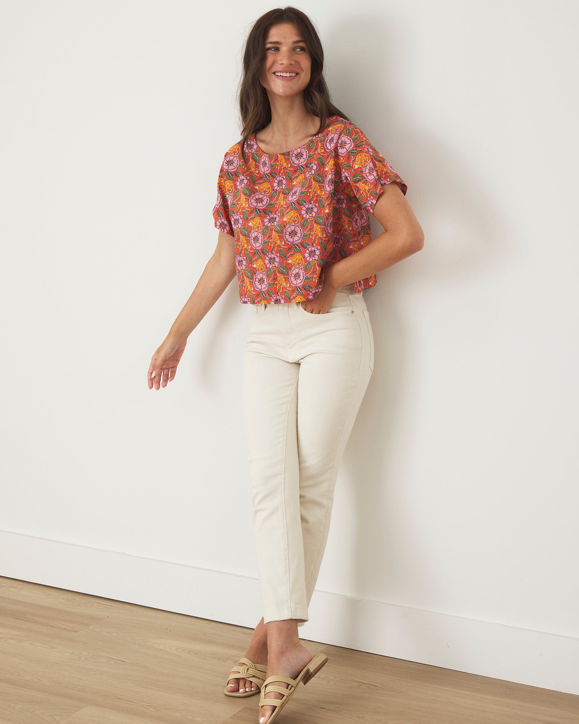 Leaps & Bounds - Carry On Crop Top - Clay Pot - Printfresh