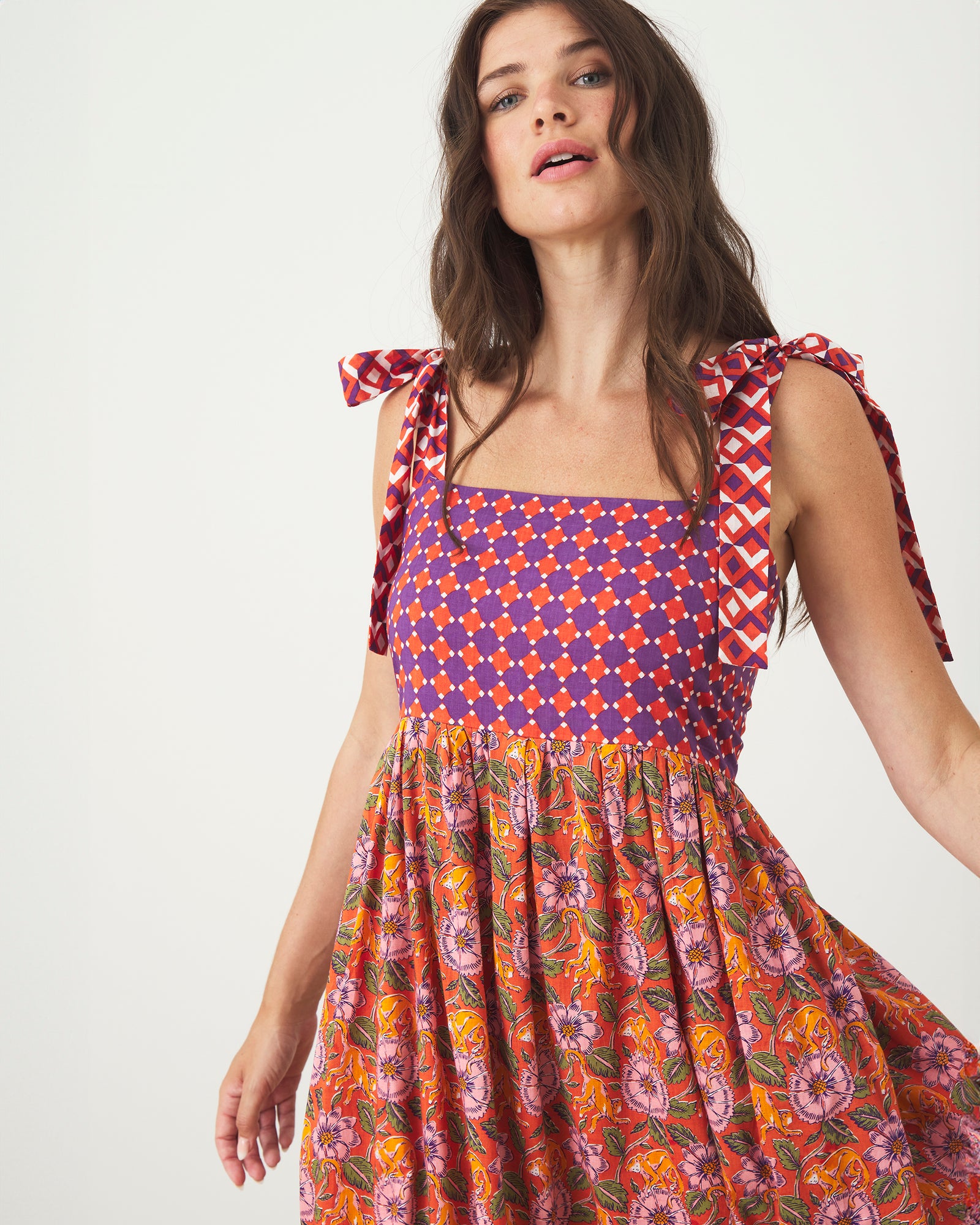 Leaps & Bounds - Way Around Dress - Clay Pot - Printfresh