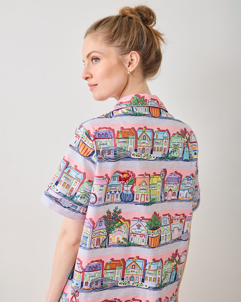 Lenox Spice Village™ x PF - Short PJ Set - Kitchen Pink - Printfresh