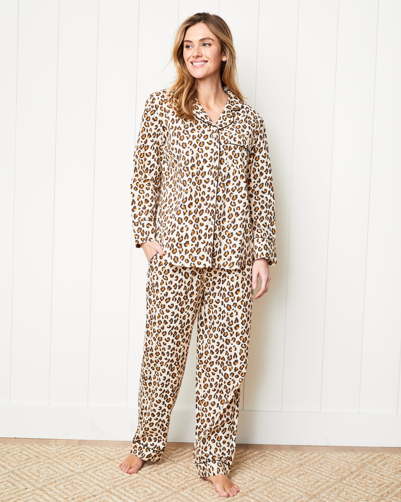 Lounging Leopard - Long Sleep Set - Latte - Printfresh