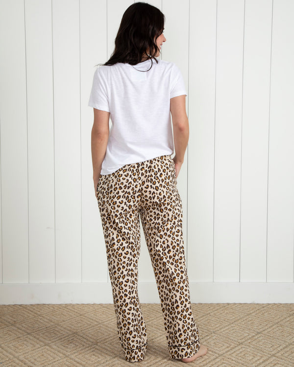 Lounging Leopard - Pajama Pants - Latte - Printfresh