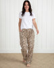 Lounging Leopard - Tall Pajama Pants - Latte - Printfresh