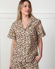 Lounging Leopard - Short Sleeve Top & Cropped Pants Set - Latte - Printfresh