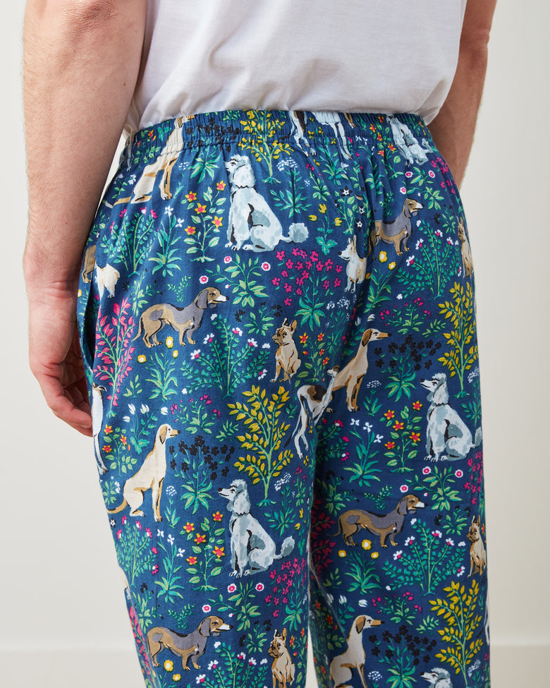 Must Love Dogs - Men's Lightweight Flannel PJ Pants - Indigo - Printfresh