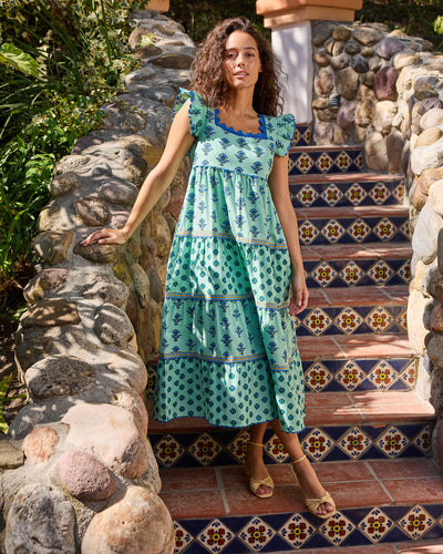Aviary Flowers - Dunmore Dress - Soft Sage - Printfresh