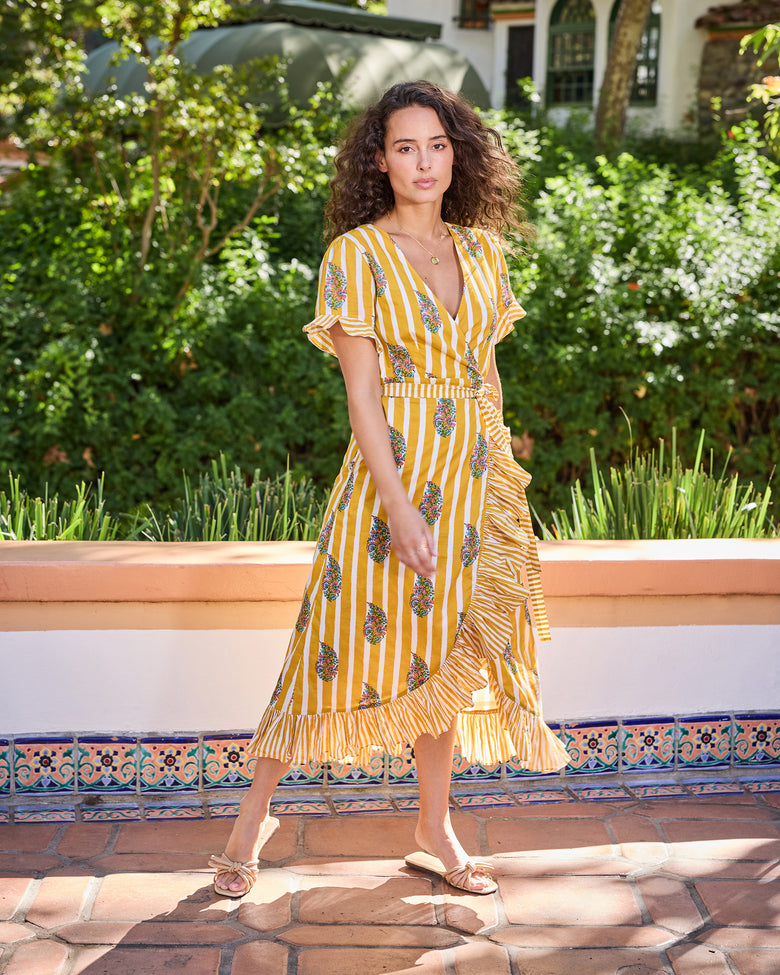 Paisley Petals - Morgan Dress - Chamomile Glow - Printfresh