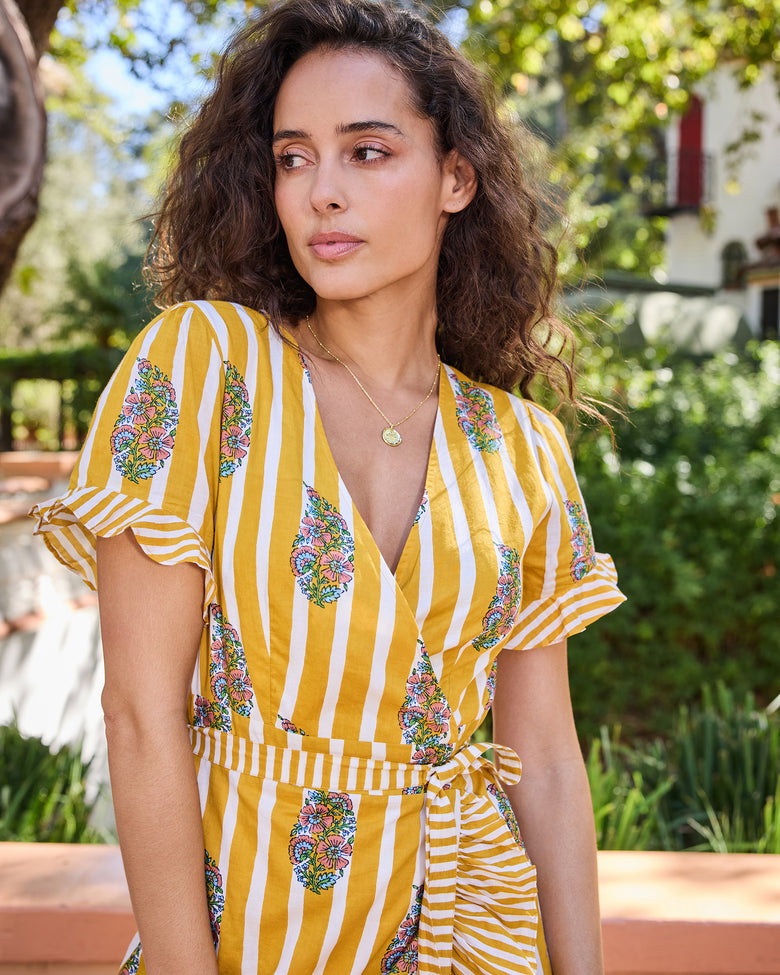 Paisley Petals - Morgan Dress - Chamomile Glow - Printfresh