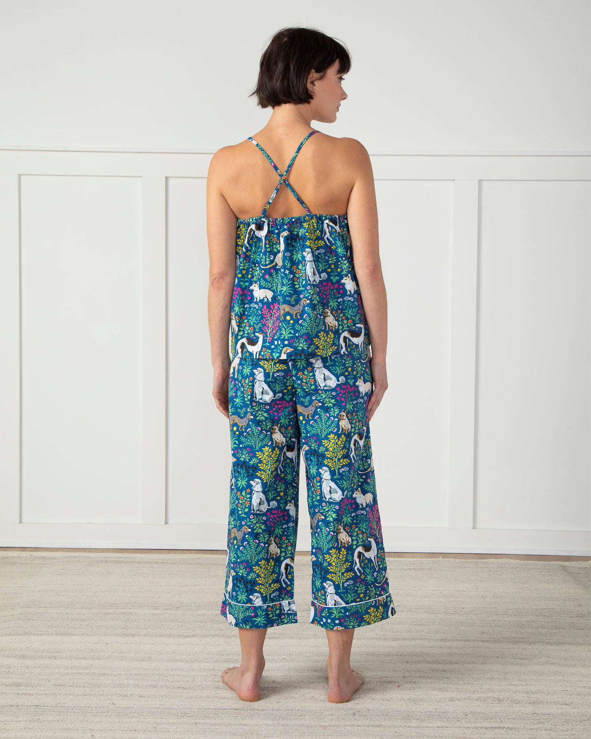 Must Love Dogs - Cami Cropped Pants Set - Indigo - Printfresh