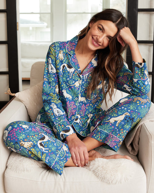 Rainbow Shops Womens Plus Under the Stars Pajama Top and Printed