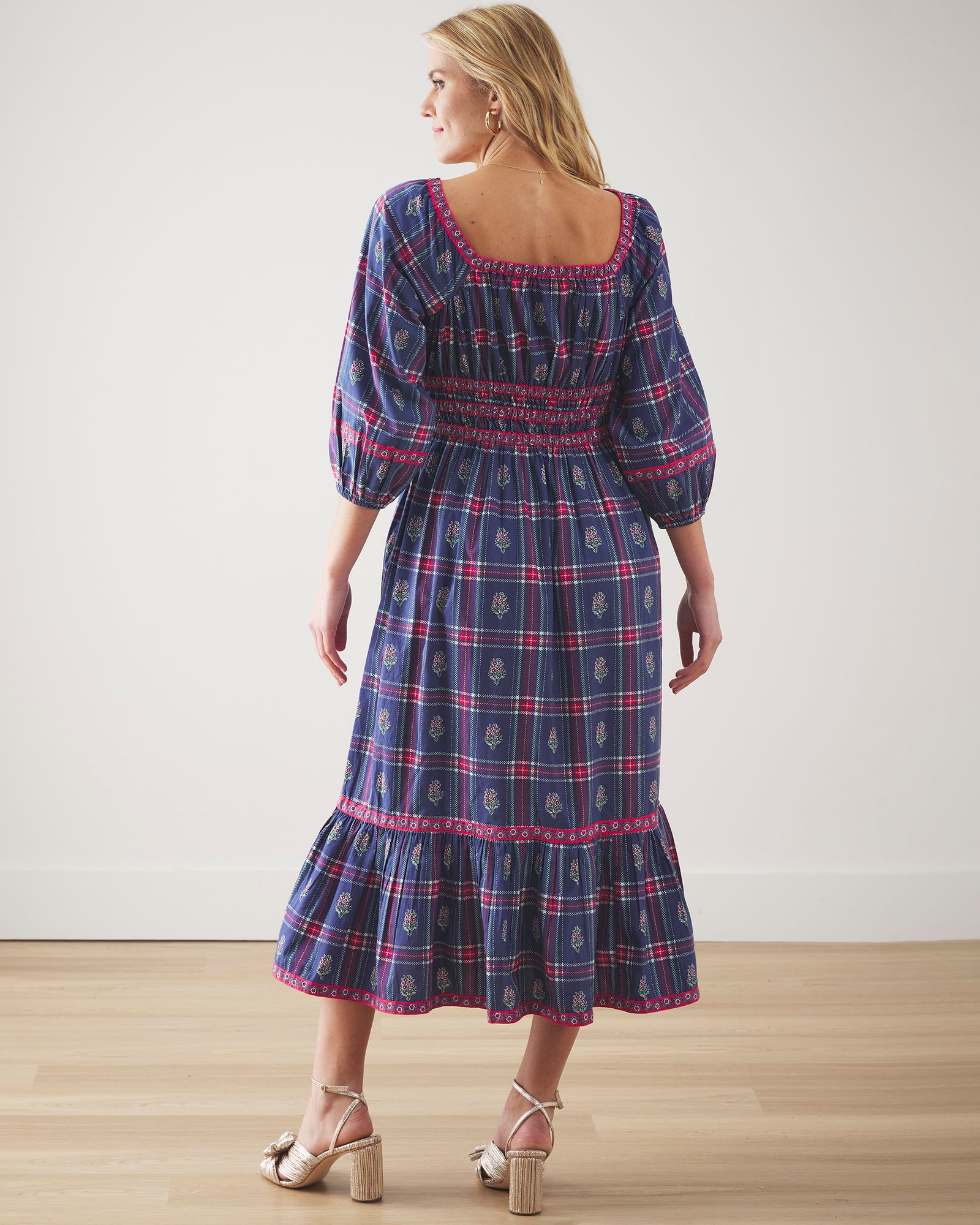 Nostalgia Plaid - Stroll Around Dress - Navy - Printfresh