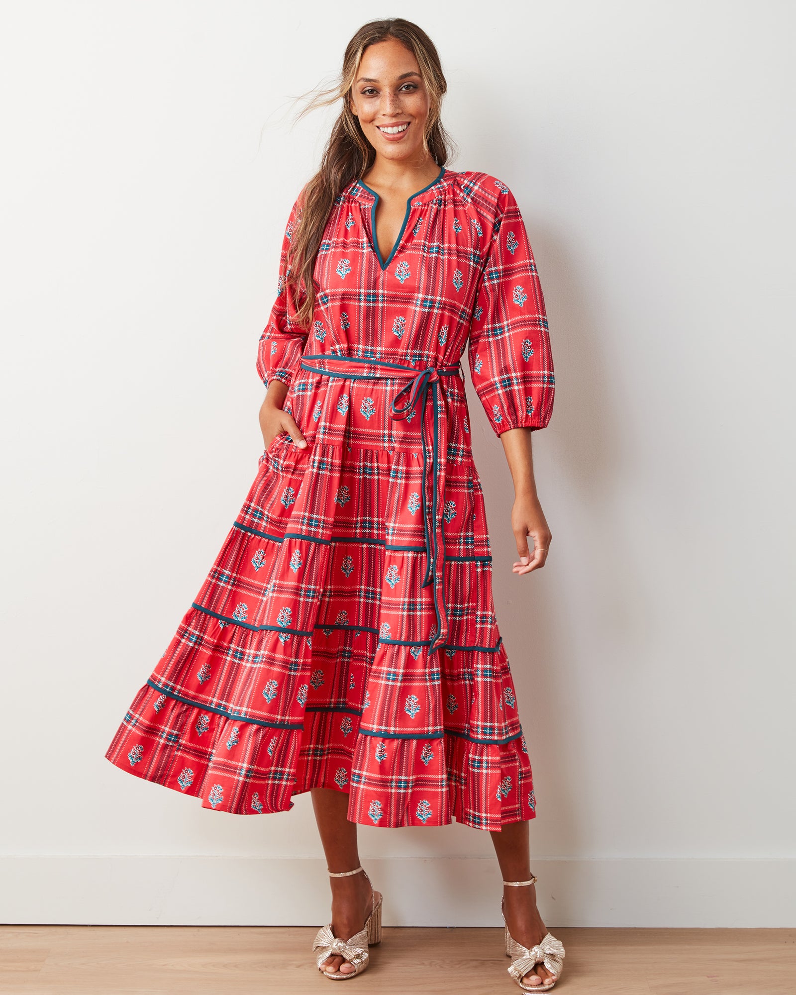 Nostalgia Plaid - Main Street Dress - Joyful Red - Printfresh