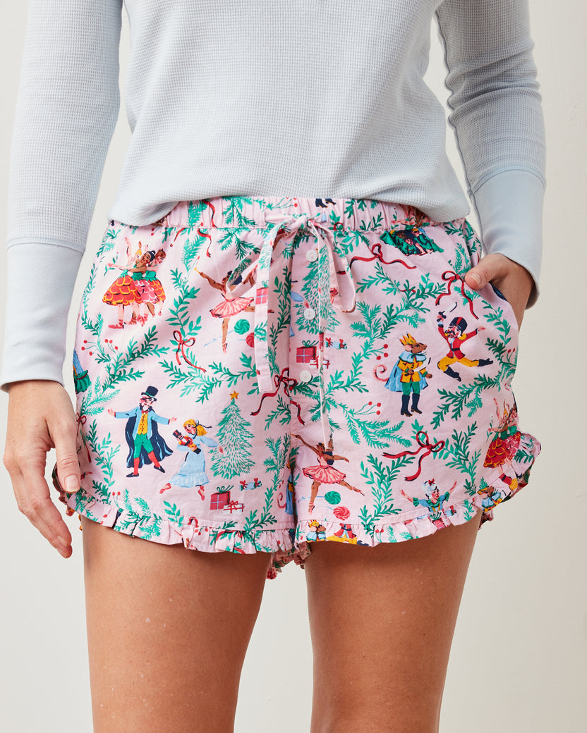 Nutcracker Dreams - Ruffle Shorts - Ballet Pink - Printfresh
